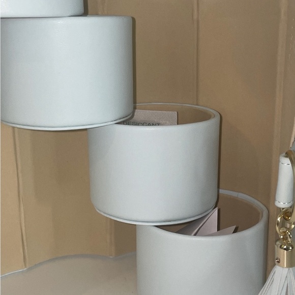 Soft Blue jewelry travel organizer cylinder Travel Clutch - Picture 5 of 7